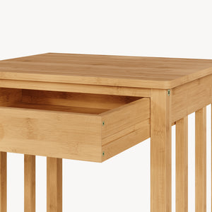 1/2 Mesas de noche Ranua con cajón bambú 51x40x35 cm - Natural [en.casa] 
