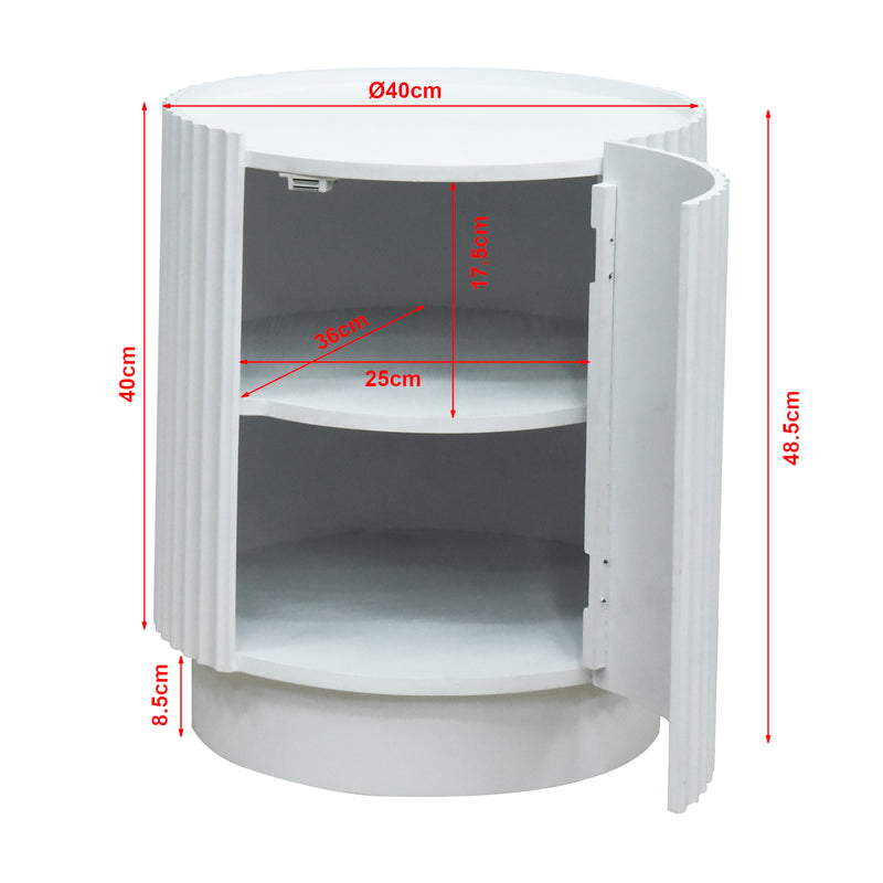Esquema acotado Mesa auxiliar Rill con puerta [en.casa]
