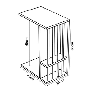Mesa auxiliar Siikainen 65x44x29 cm [en.casa]