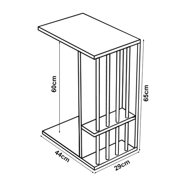 Mesa auxiliar Siikainen 65x44x29 cm [en.casa]