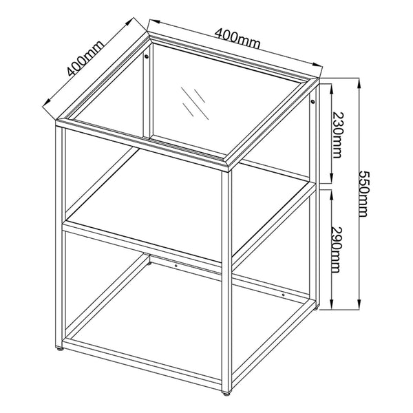 Mesa auxiliar Solund 55x40x40 cm [en.casa]
