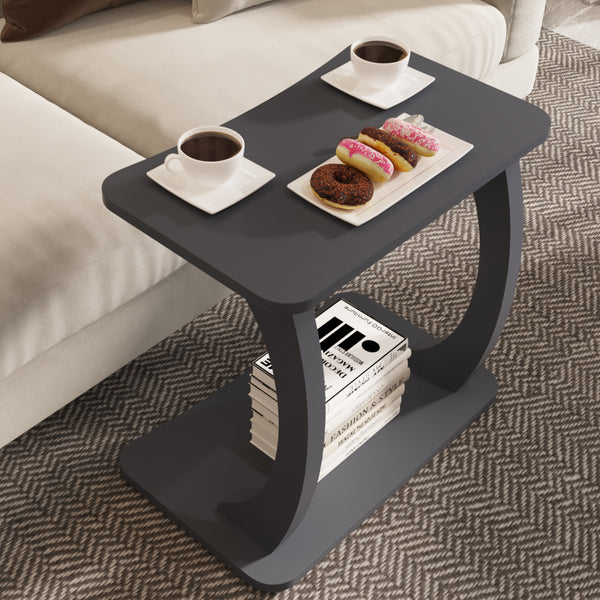 Mesa auxiliar Stattela en forma de C 59x35x56 cm [en.casa]