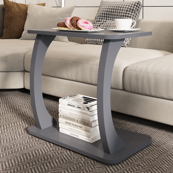 Mesa auxiliar Stattela en forma de C 59x35x56 cm [en.casa]