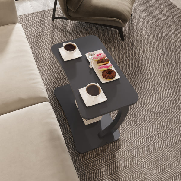 Mesa auxiliar Stattela en forma de C 59x35x56 cm [en.casa]