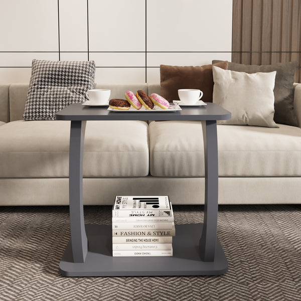 Mesa auxiliar Stattela en forma de C 59x35x56 cm [en.casa]