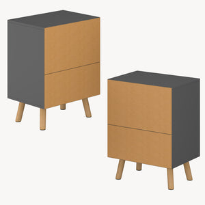 Set de 2 mesas auxiliares Sundsvall con cajón - [en.casa]