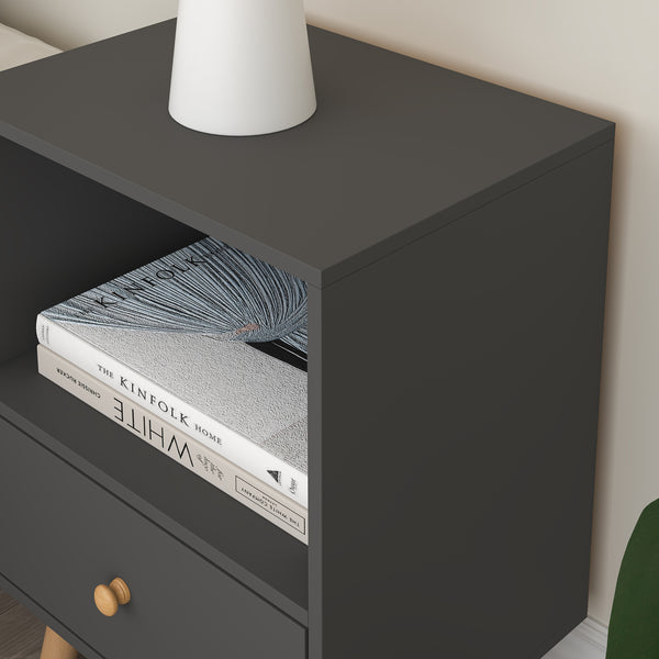 Mesa de Noche Sundsvall con cajón aglomerado/madera 54 x 40 x 30 cm - En diferentes colores [en.casa]