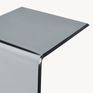 Mesa auxiliar Trölmapilu en forma de C vidrio templado 60x40x40 cm [en.casa]