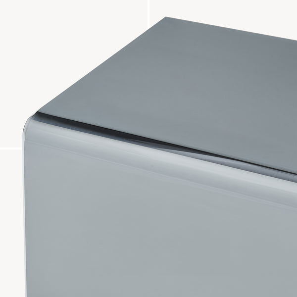 Mesa auxiliar Trölmapilu en forma de C vidrio templado 60x40x40 cm [en.casa]