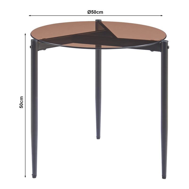 Esquema acotado Mesa auxiliar Ulökantaa Ø50x50 cm [en.casa]