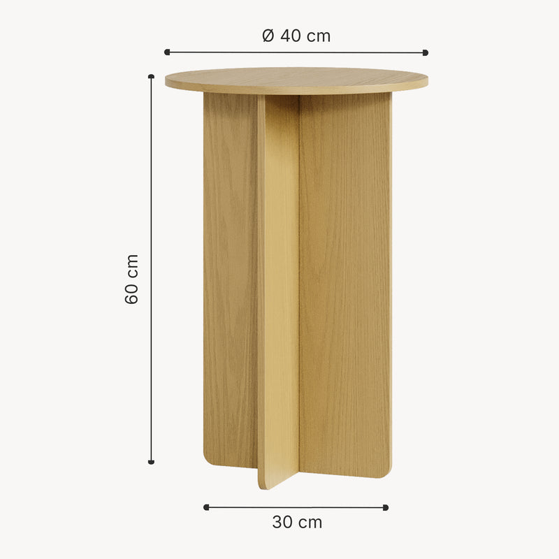 Esquema acotado Mesa auxiliar Vappevn 60xØ40 cm [en.casa]