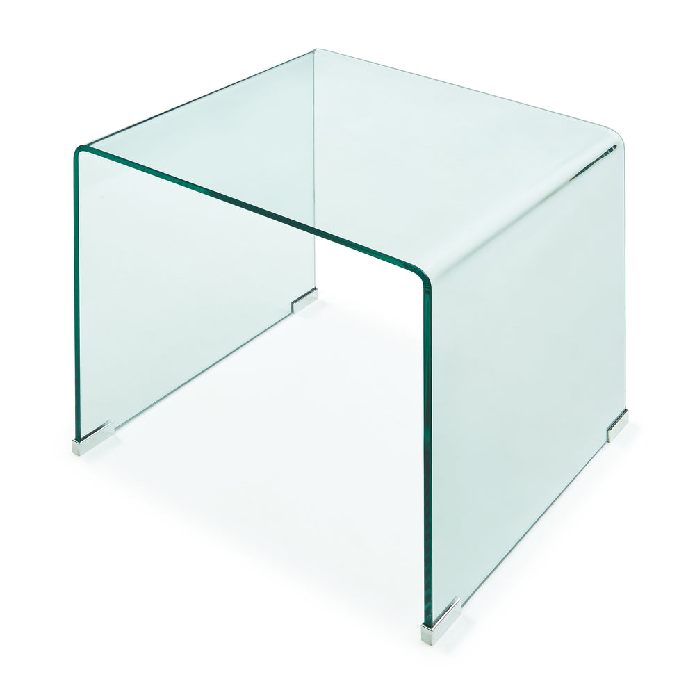 Mesa auxiliar Varlofrek cuadrada vidrio templado 50x50x50 cm [en.casa]