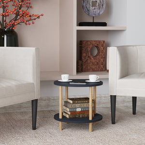 Mesa auxiliar Ves con estante 49xØ42 cm - [en.casa]