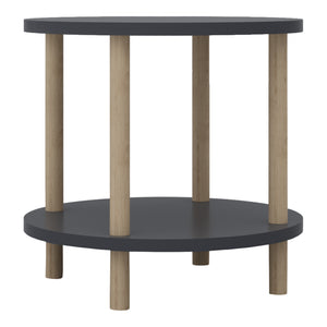 Mesa auxiliar Ves con estante 49xØ42 cm - [en.casa]