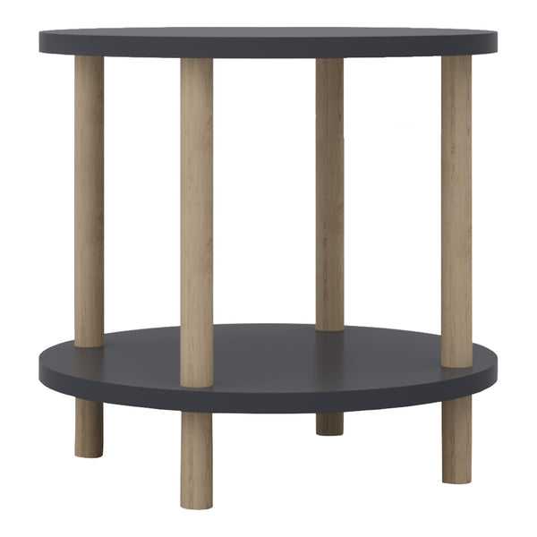 Mesa auxiliar Ves con estante 49xØ42 cm - [en.casa]