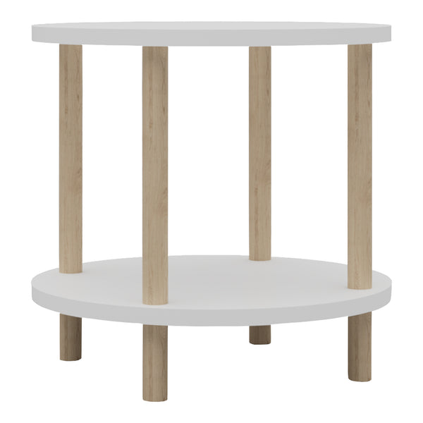 Mesa auxiliar Ves con estante 49xØ42 cm - [en.casa]