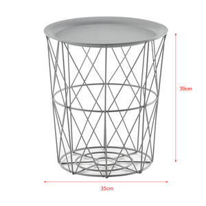 Set de 3 cestas de metal mesa auxiliar Worcester en.casa