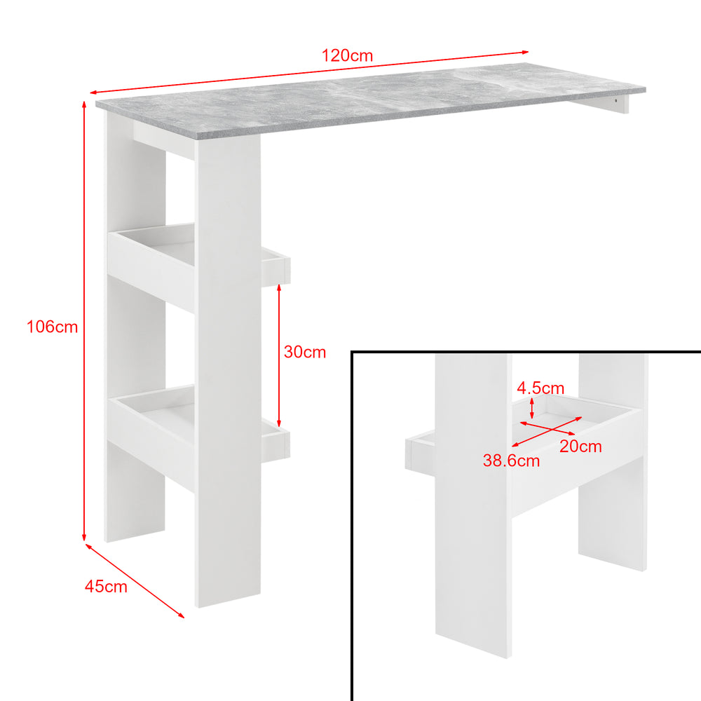 Mesa de bar Bromölla 120x45x106 cm varios colores en.casa - premiumXL