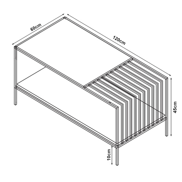 Mesa de centro Pärghos 120x60x45 cm [en.casa]