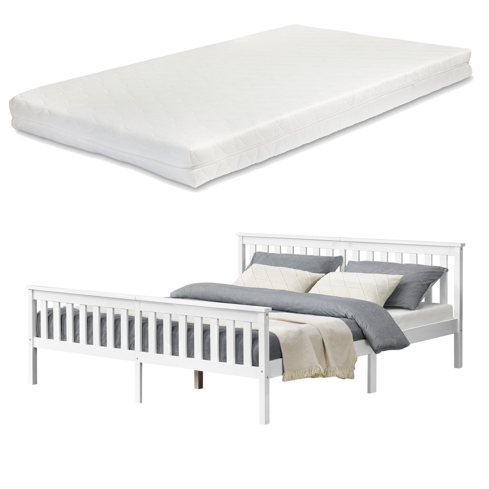 Cama de madera con colchón de espuma fría en varios colores y tamaños en.casa