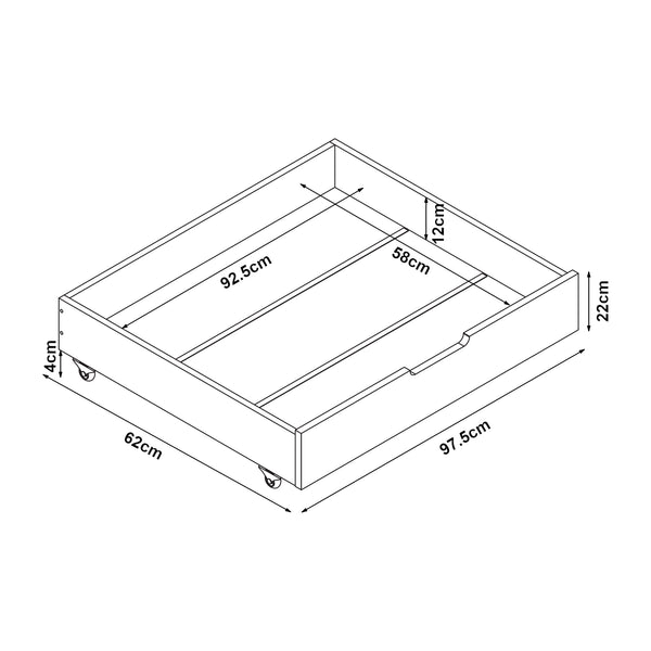 Cajón de cama Set de 2 Ydre Blanco [en.casa]