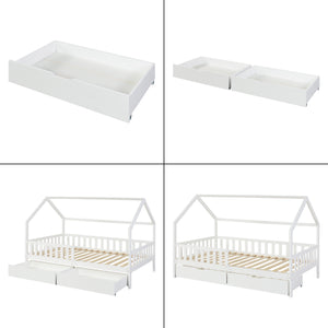 Cajón de cama Set de 2 Ydre Blanco [en.casa]
