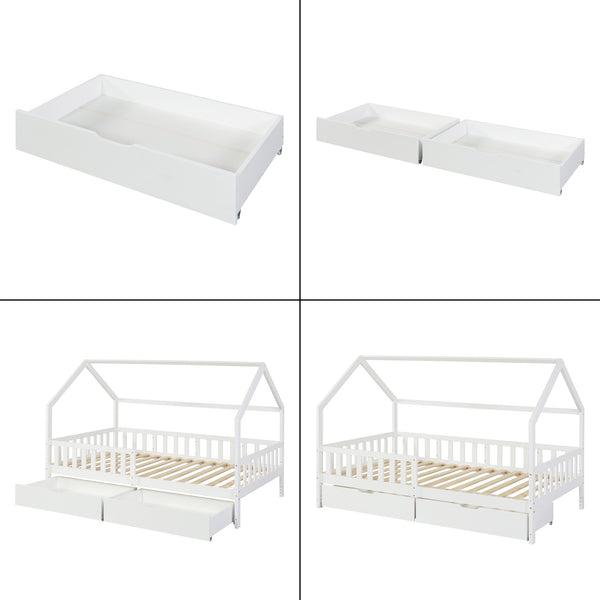Cajón de cama Set de 2 Ydre Blanco [en.casa]