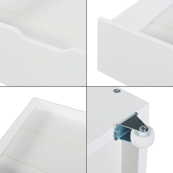 Cajón de cama Set de 2 Ydre Blanco [en.casa]