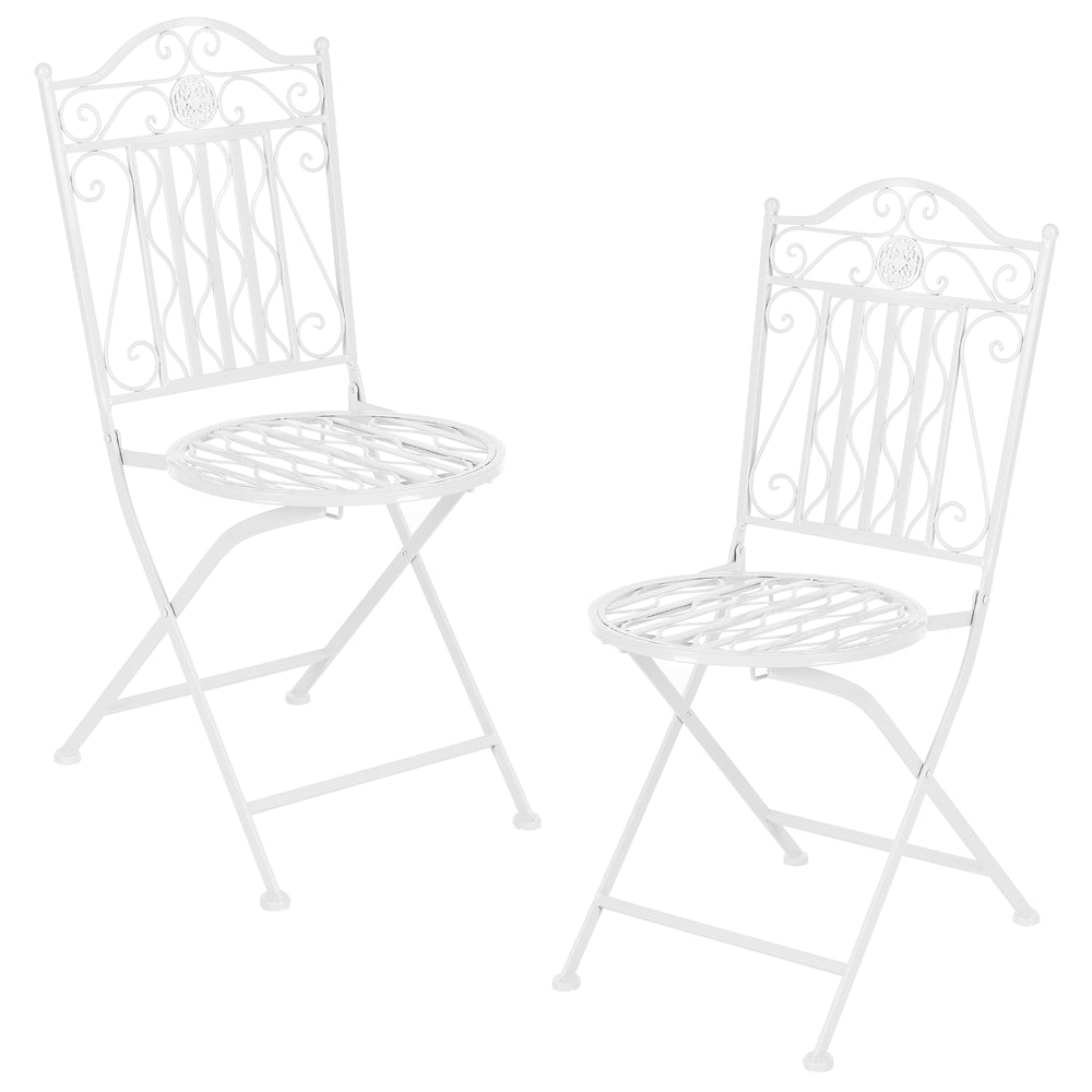 Conjunto bistró Biella 3 piezas plegable metal [en.casa] - premiumXL