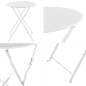 Conjunto de bistró Caprile 3 piezas plegable acero [en.casa]