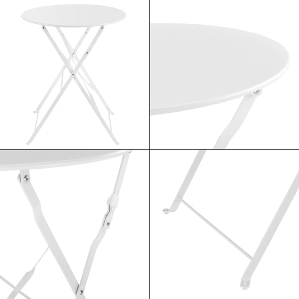Conjunto de bistró Caprile 3 piezas plegable acero [en.casa]