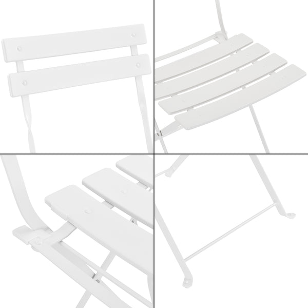 Conjunto de bistró Caprile 3 piezas plegable acero [en.casa]