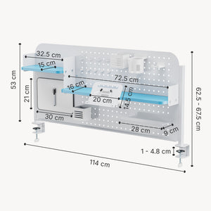 Organizador de escritorio para sujetar Sauda 114x68 cm acero [en.casa]