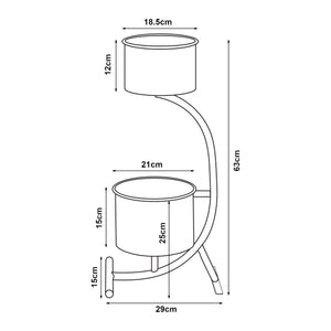 Soporte para flores Almelo 63x29x21cm Metal [en.casa]