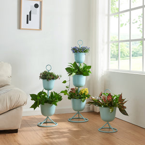 Soporte para flores Alphen con macetas de metal [en.casa]