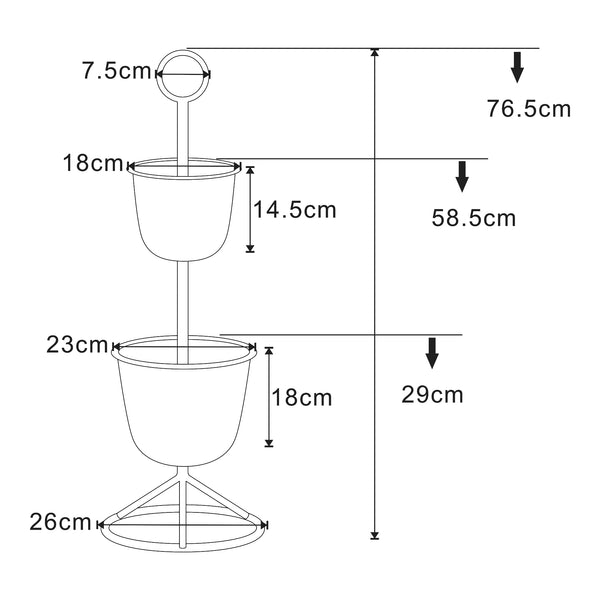 Soporte para flores Alphen con macetas de metal [en.casa]