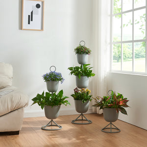 Soporte para flores Alphen con macetas de metal [en.casa]