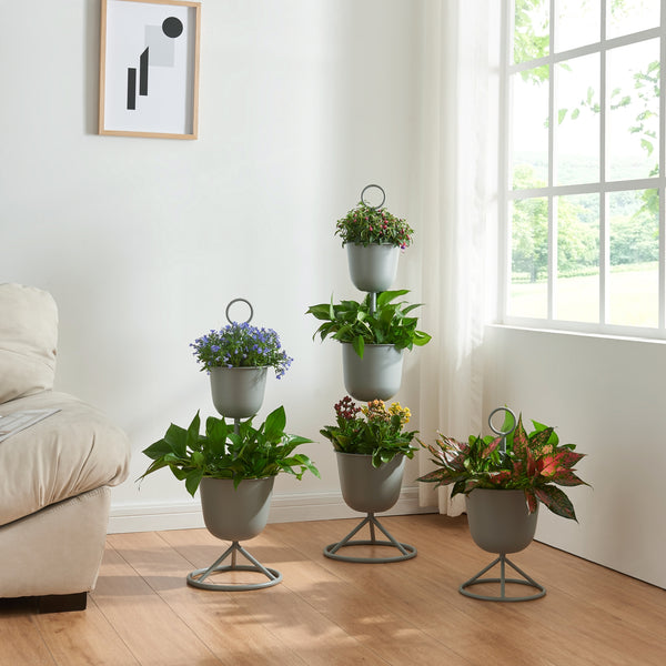 Soporte para flores Alphen con macetas de metal [en.casa]