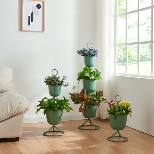 Soporte para flores Alphen con macetas de metal [en.casa]