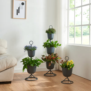 Soporte para flores Alphen con macetas de metal [en.casa]