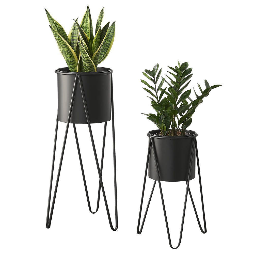 Soporte para plantas Hedera en set de 2 metal negro [en.casa] - premiumXL