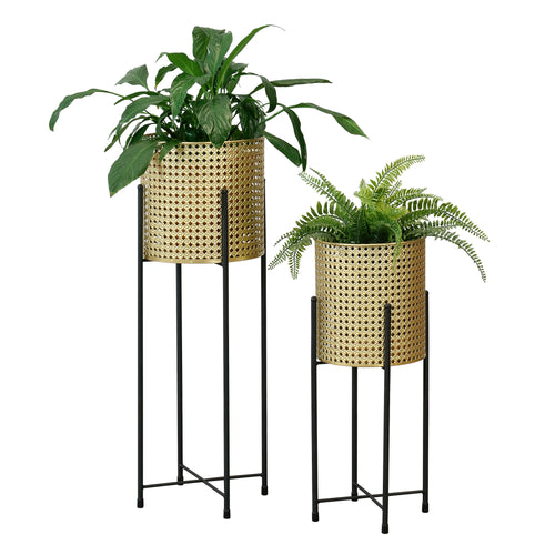 Soporte para macetas Mol 2 piezas negro - dorado en.casa - premiumXL