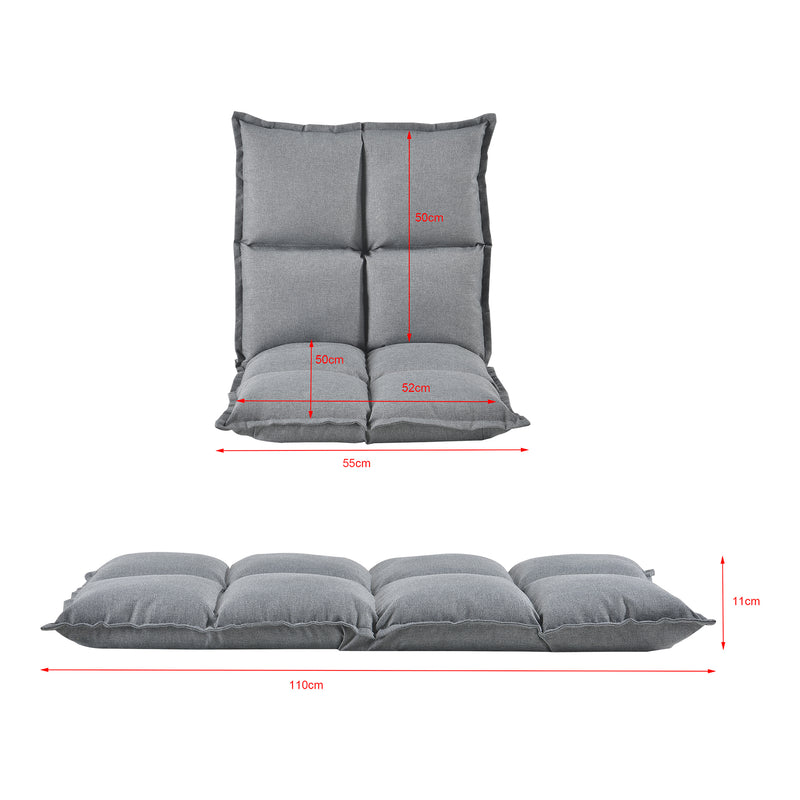 Esquema acotado Sillón de suelo Deinze en juego de 2 ajustable [en.casa]