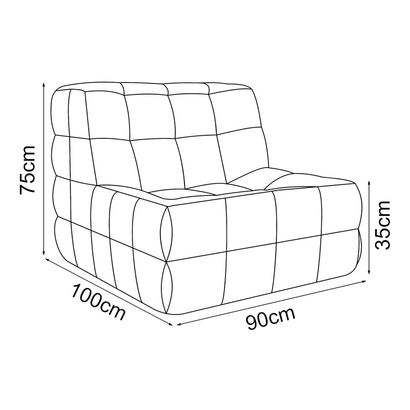 Esquema acotado Sillón de suelo Koskyvn 75x90x100 cm Textil [en.casa]