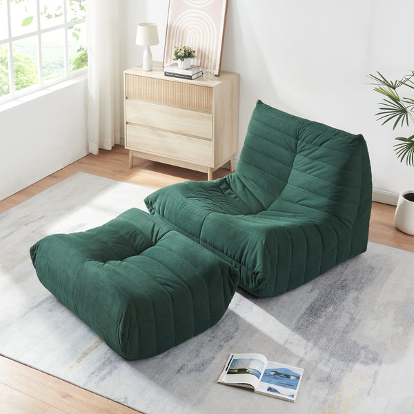 Sillón de suelo con reposapiés Kodsø 75x90x100 cm [en.casa]