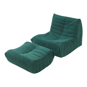 Sillón de suelo con reposapiés Kodsø 75x90x100 cm [en.casa]