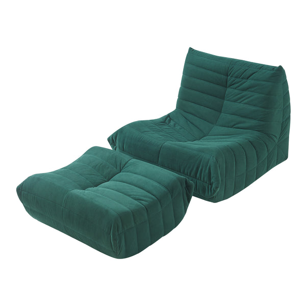 Sillón de suelo con reposapiés Kodsø 75x90x100 cm [en.casa]