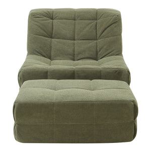 Sillón de suelo con reposapiés Koskyvn textil [en.casa]
