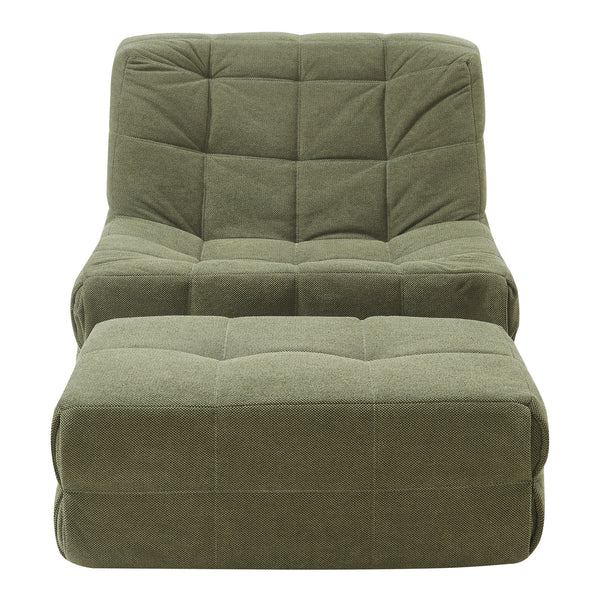 Sillón de suelo con reposapiés Koskyvn textil [en.casa]