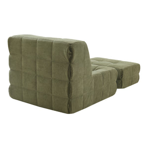 Sillón de suelo con reposapiés Koskyvn textil [en.casa]